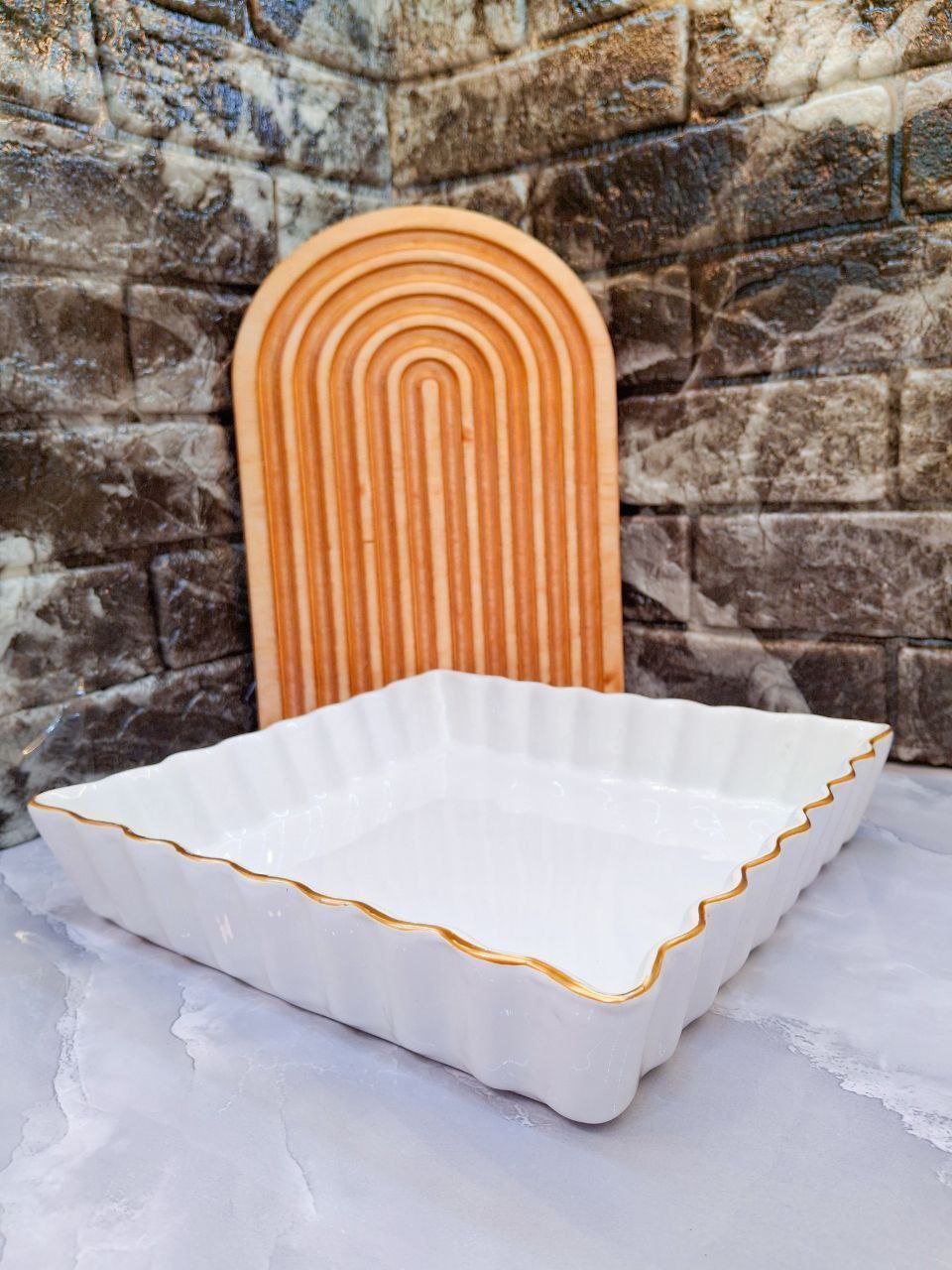 تارت مربع لب طلا سرامیکی